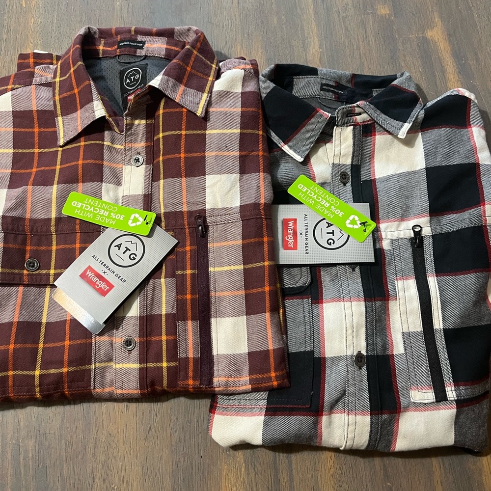 MEN’S WRANGLER FLANNEL SMALL BUNDLE LONG SLEEVE FLANNEL NWT ALL TERRAIN GEAR 365